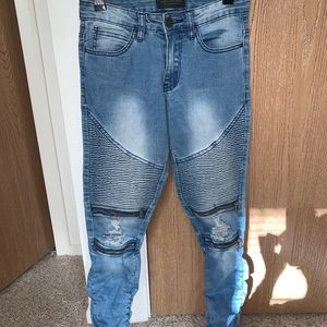 Zipper Light wash jeans